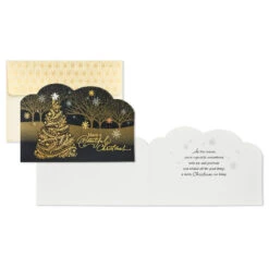 Hallmark Elegant Tree On Black Boxed Christmas Cards, Pack Of 16 -Hallmark Gift Shop Elegant Tree on Black Boxed Christmas Cards 1XPX1129 03