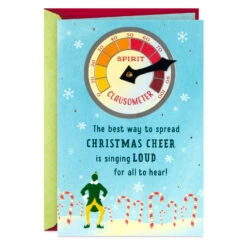 Hallmark Elf Singing Loud For All To Hear Christmas Card With Spinner