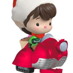 Hallmark Mini Felix 2025 Exclusive Ornament, 1" -Hallmark Gift Shop Elf on Snowmobile Keepsake Ornament 5QXC2230 06