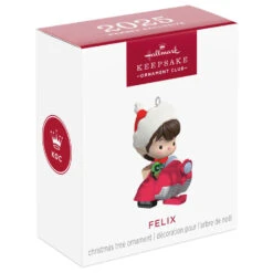 Hallmark Mini Felix 2025 Exclusive Ornament, 1" -Hallmark Gift Shop Elf on Snowmobile Keepsake Ornament 5QXC2230 08