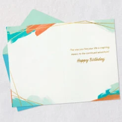 Hallmark Here's To The Continued Adventure 70th Birthday Card -Hallmark Gift Shop Embossed 70 With Brushstroke Effects Birthday Card 659HBD4784 03