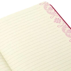 Hallmark Embossed Border Fuchsia Faux Leather Notebook -Hallmark Gift Shop Embossed Border Fuchsia Faux Leather Notebook 5HWJ6937 07