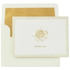 Hallmark Embossed Flower Thank You Notes, Box Of 10