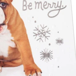 Hallmark Happy From Head To Tail, Dog Christmas Card -Hallmark Gift Shop English Bulldog in Santa Hat Christmas Card 699XZH3804 05