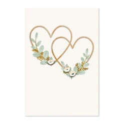 Hallmark Entwined Floral Heart Wreaths Wedding Card