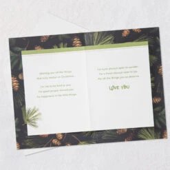 Hallmark Loving Wishes For You Christmas Card For Son -Hallmark Gift Shop Evergreen Boughs Son Christmas Card 699XZH2586 04