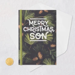 Hallmark Loving Wishes For You Christmas Card For Son -Hallmark Gift Shop Evergreen Boughs Son Christmas Card 699XZH2586 06