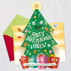 Hallmark Tree-mendous Wishes Pop-Up Christmas Card -Hallmark Gift Shop Evergreen Tree Cartoon PopUp Christmas Card 859XZH1305 02