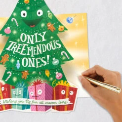 Hallmark Tree-mendous Wishes Pop-Up Christmas Card -Hallmark Gift Shop Evergreen Tree Cartoon PopUp Christmas Card 859XZH1305 08