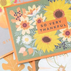 Hallmark Autumn Botanicals Assorted Thanksgiving Cards, Pack Of 36 -Hallmark Gift Shop Fall Flowers Assorted Thanksgiving Cards Bulk Pack 5HAA1002 06