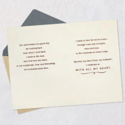 Hallmark I Celebrate Us Anniversary Card For Husband -Hallmark Gift Shop Fancy Calligraphy Anniversary Card for Husband 699AVY3200 04