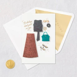 Hallmark Celebrating Every Fabulous Thing Birthday Card For Her -Hallmark Gift Shop Fashionable Clothes and Accessories Birthday Card for Her 759LAD2935 05