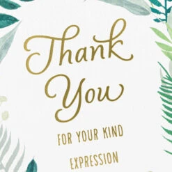 Hallmark Fern Border Sympathy Thank You Notes, Pack Of 10 -Hallmark Gift Shop Fern Leaves Sympathy Blank Thank You Notes Pack 3THK2562 04