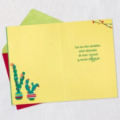 Hallmark Love, Joy And Happiness Spanish-Language Christmas Card -Hallmark Gift Shop Festive Cactus Christmas Card in Spanish 659NXS4049 03