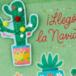 Hallmark Love, Joy And Happiness Spanish-Language Christmas Card -Hallmark Gift Shop Festive Cactus Christmas Card in Spanish 659NXS4049 04