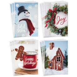 Hallmark Winter Cheer Assorted Boxed Christmas Cards, Pack Of 12