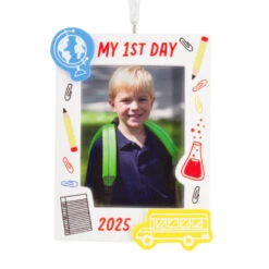 My First Day School 2025 Photo Frame Hallmark Ornament