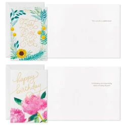Hallmark Assorted Floral Birthday Cards, Pack Of 12 -Hallmark Gift Shop Floral Birthday Cards Assortment 3EDX1181 03