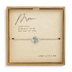 Demdaco Floral Charm Dear You Mom Bracelet -Hallmark Gift Shop Floral Design Silver Charm Bracelet 1008060002 03