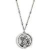 Floral Charm Dear You Mom Necklace, 17.5" -Hallmark Gift Shop Floral Design Silver Charm Necklace 1005060050 01