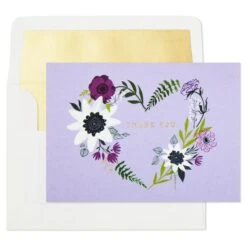 Hallmark Floral Heart Wreath On Lavender Blank Thank You Notes, Pack Of 10 -Hallmark Gift Shop Floral Heart Wreath on Lavender Blank Thank You Notes Pack of 10 root 1199TYN1277 TYN1277 04.jpg Source Image