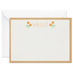 Hallmark Ivory Floral Flat Note Cards In Caddy, Box Of 40 -Hallmark Gift Shop Floral SinglePanel Note Cards With Caddy 3CNT5048 03