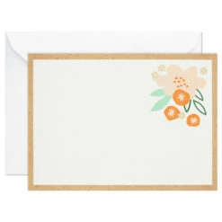 Hallmark Ivory Floral Flat Note Cards In Caddy, Box Of 40 -Hallmark Gift Shop Floral SinglePanel Note Cards With Caddy 3CNT5048 04