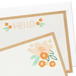 Hallmark Ivory Floral Flat Note Cards In Caddy, Box Of 40 -Hallmark Gift Shop Floral SinglePanel Note Cards With Caddy 3CNT5048 05