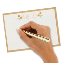 Hallmark Ivory Floral Flat Note Cards In Caddy, Box Of 40 -Hallmark Gift Shop Floral SinglePanel Note Cards With Caddy 3CNT5048 06