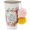 Natural Life Will Not Stress Stainless Steel Pom-Pom Tumbler, 15 Oz. -Hallmark Gift Shop Floral Will Not Stress Stainless Steel Glass FWB002 01