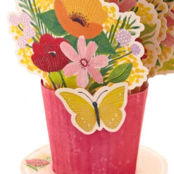 Hallmark Beautiful You Flower Bouquet 3D Pop-Up Card -Hallmark Gift Shop Flower Bouquet With Butterfly Mini 3D PopUp Thinking of You Card 699WDR1122 04