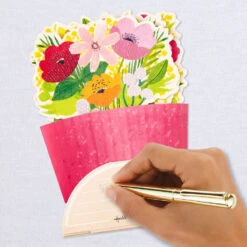 Hallmark Beautiful You Flower Bouquet 3D Pop-Up Card -Hallmark Gift Shop Flower Bouquet With Butterfly Mini 3D PopUp Thinking of You Card 699WDR1122 06