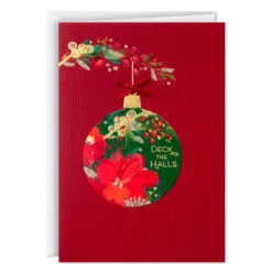 Hallmark Floral Ornament On Red Boxed Christmas Cards, Pack Of 12 -Hallmark Gift Shop Flower Ornament Red and Green Boxed Christmas Cards 1XPX2741 02
