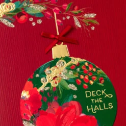 Hallmark Floral Ornament On Red Boxed Christmas Cards, Pack Of 12 -Hallmark Gift Shop Flower Ornament Red and Green Boxed Christmas Cards 1XPX2741 05