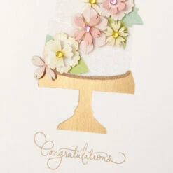 Hallmark A Lifetime Of Happiness Wedding Card -Hallmark Gift Shop FlowerDraped Glittery White Cake Wedding Card 859LAD4372 04
