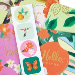 Hallmark Sumptuous Florals Assorted Multi-Occasion Cards, Pack Of 4 -Hallmark Gift Shop Flowers Just Because Cards Pack With Stickers 3JBC1002 05