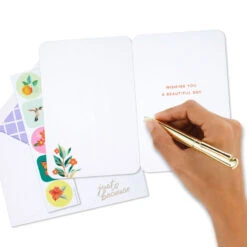 Hallmark Sumptuous Florals Assorted Multi-Occasion Cards, Pack Of 4 -Hallmark Gift Shop Flowers Just Because Cards Pack With Stickers 3JBC1002 06