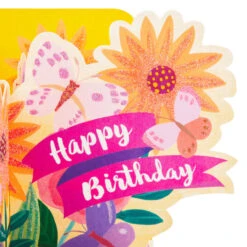 Hallmark Wishing You Beautiful Moments 3D Pop-Up Birthday Card -Hallmark Gift Shop Flowers and Butterflies 3D PopUp Birthday Card 699WDR2041 04
