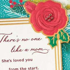 Hallmark No One Like You Christmas Card For Mom -Hallmark Gift Shop Flowers and Cardinal Mom Christmas Card 799XZH2219 05
