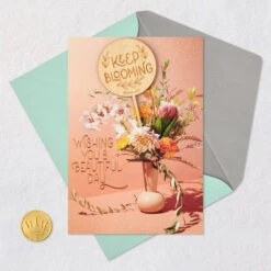 Hallmark Keep Blooming Birthday Card With Plant Stake -Hallmark Gift Shop Flowers in Vase Birthday Card With Plant Stake 859HBD4626 06