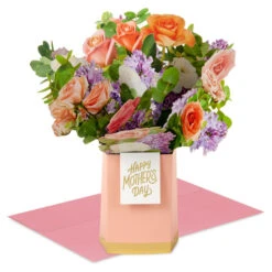 Hallmark Jumbo Flower Bouquet In Vase 3D Pop-Up Mother's Day Card