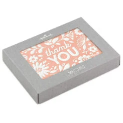 Hallmark Flowers On Coral Boxed Blank Thank-You Notes, Pack Of 10