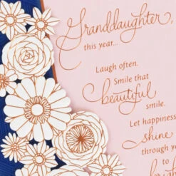 Hallmark Dream Big Birthday Card For Granddaughter -Hallmark Gift Shop Flowers on Pink Birthday Card for Granddaughter 759FBD4775 05