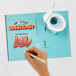 Hallmark Any Other Questions Funny Pop-Up Birthday Card With Sound -Hallmark Gift Shop Flushing Toilet Birthday Card With Sound 899ARH1586 06