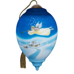 Ne'Qwa Art Tidings Of Comfort And Joy Angel Glass Christmas Ornament
