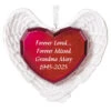 Hallmark Forever Loved Memorial Heart And Angel Wings Text Personalized Ornament -Hallmark Gift Shop Forever Loved Memorial Heart and Angel Wings Personalized Keepsake Ornament 2499QHE2119B1 01