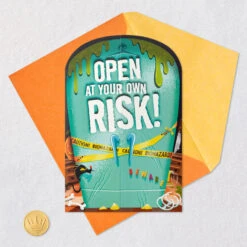 Hallmark Open At Your Own Risk Funny Pop-Up Halloween Card With Sound -Hallmark Gift Shop Fridge Monster Funny PopUp Halloween Card With Sound 899HJD7051 05