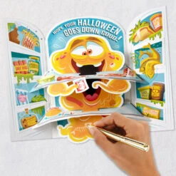 Hallmark Open At Your Own Risk Funny Pop-Up Halloween Card With Sound -Hallmark Gift Shop Fridge Monster Funny PopUp Halloween Card With Sound 899HJD7051 06