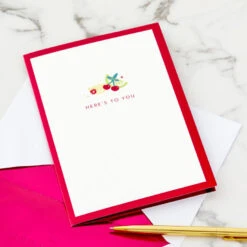 Hallmark Here's To You Cocktail Toast 3D Pop-Up Card -Hallmark Gift Shop Fruit Cocktail Drinks Celebration 3D PopUp Card for Her 1299LAD2897 07