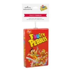 Post Flintstones Fruity Pebbles Cereal Shatterproof Hallmark Ornament -Hallmark Gift Shop Fruity Pebbles Cereal Box Christmas Ornament 3HCM4758 08